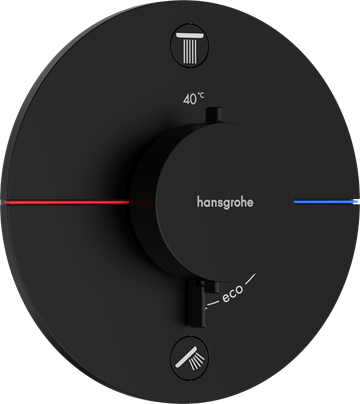 hansgrohe ShowerSelect Comfort S Termostatarmatur til indbygning 2 udtag i mat sort