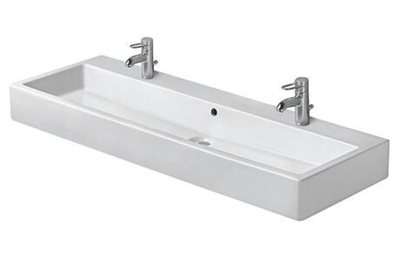 Duravit Vero vask 120x47cm, sleben underkant og 2 hanehuller