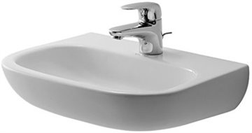 Duravit D-Code vask 45x34cm, medicinal med hanehul uden overløb