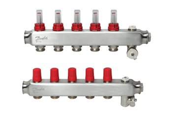 Danfoss SSM manifoldsæt 5+5 m/flowmetre og endestykke