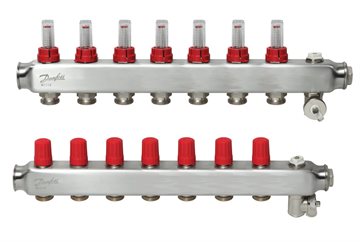 Danfoss SSM manifoldsæt 7+7 m/flowmetre og endestykke