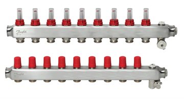 Danfoss SSM manifoldsæt 9+9 m/flowmetre og endestykke