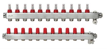 Danfoss SSM manifoldsæt 11+11 m/flowmetre og endestykke