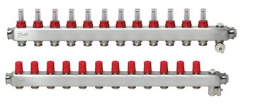 Danfoss SSM manifoldsæt 12+12 m/flowmetre og endestykke