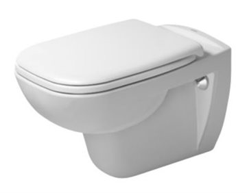 Duravit D-Code væghængt toilet 54,5x35,5cm med åben skyllerand (rimless)