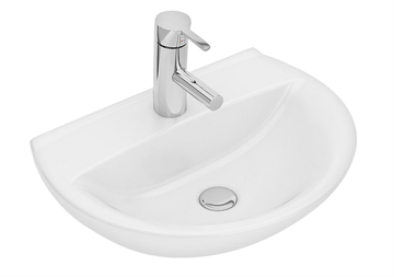 Ifö Spira håndvask buet 590 x 460 mm med hanehul uden overløb