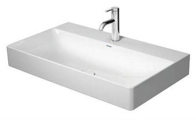 Duravit DuraSquare håndvask 80 x 47cm, med slebet underkant, hanehul & WonderGliss 