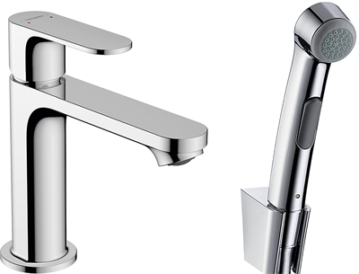 Hansgrohe Rebris S håndvaskarmatur 110 m/håndbruser og bruserslange, krom