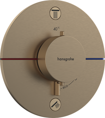 hansgrohe ShowerSelect Comfort S Termostatarmatur til indbygning 2 udtag i Børstet bronze PVD