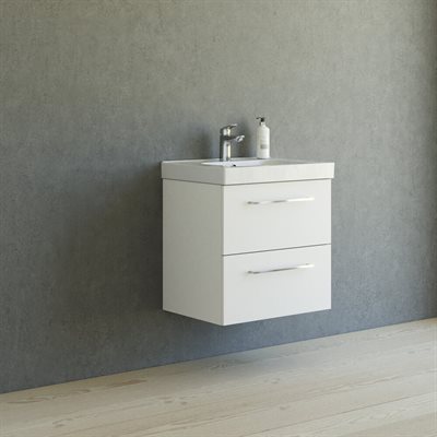 Dansani Mido+ møbelsæt 61cm m/2 skuffer og greb, Hvid mat Inkl. GRATIS indretningsbakke