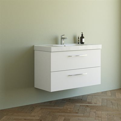 Dansani Mido+ møbelsæt 101cm m/2 skuffer og greb, Hvid mat Inkl. GRATIS indretningsbakke