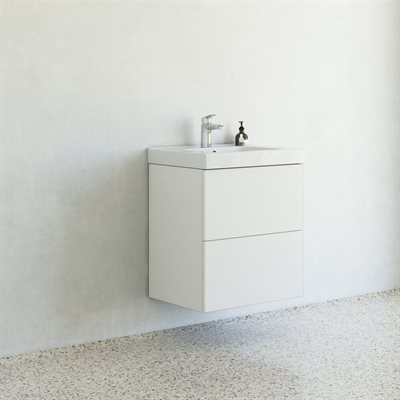 Dansani Play møbelpakke 61cm m/2 skuffer og Menuet vask, Hvid mat Inkl. GRATIS indretningsbakke