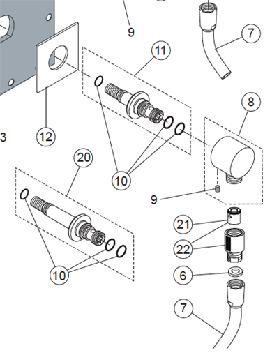 Børma Nippel m. O-ringe NR. 11