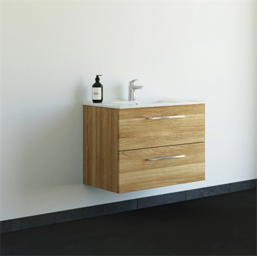 Dansani Mido+ møbelsæt 81cm m/Amber vask og 2 skuffer, Varm eg Inkl. GRATIS indretningsbakke