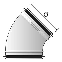 Bøjning BU 45gr. - Bøjning BU 125mm - 45gr.