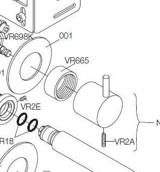 Vola Spændering for greb 9/17/19 16 mm - VR665 i børstet krom